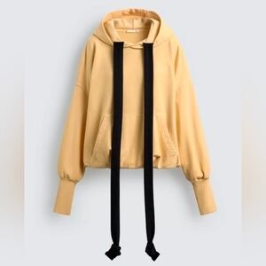 Yellow Hoodie with Black Accents